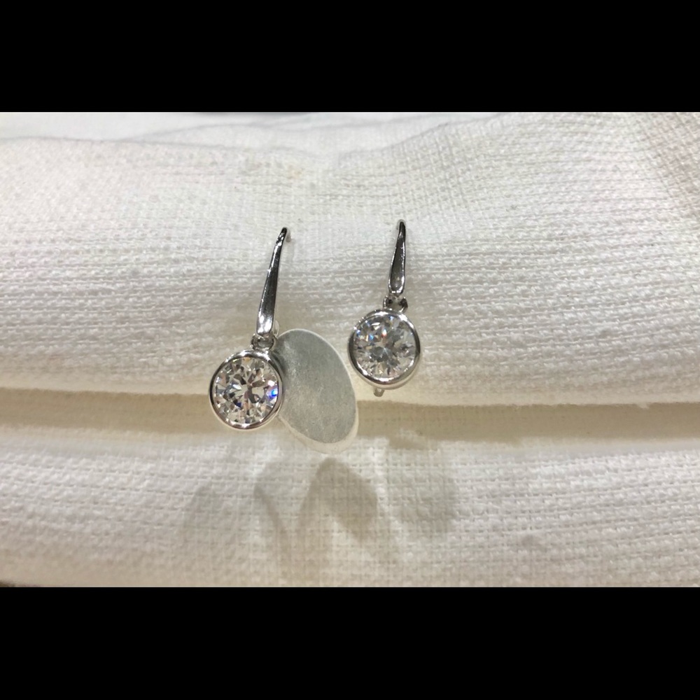 sterling silver dangly earrings with CZ